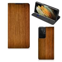 Samsung Galaxy S21 Ultra Book | Wallet Case | Donker Hout