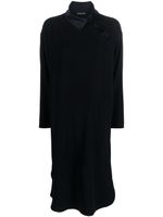 Emporio Armani robe mi-longue à taille ceinturée - Noir