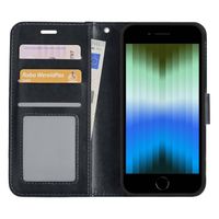 Basey iPhone SE 2022 Hoesje Book Case Kunstleer Cover Hoes -Zwart