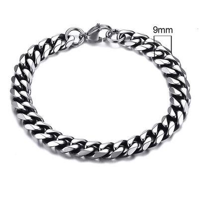 Stalen heren armband LGT JWLS Gourmette schakel Vintage 9mm-21cm