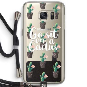 Cactus quote: Samsung Galaxy S7 Transparant Hoesje met koord
