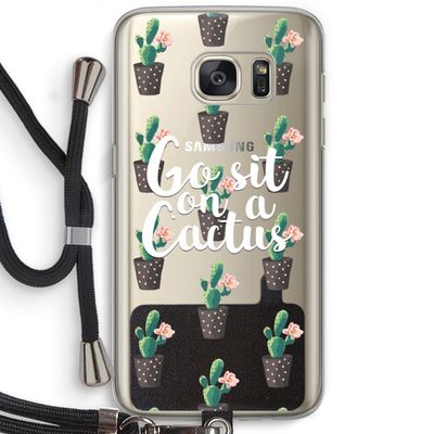 Cactus quote: Samsung Galaxy S7 Transparant Hoesje met koord