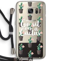 Cactus quote: Samsung Galaxy S7 Transparant Hoesje met koord
