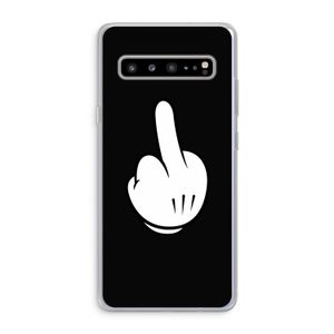 Middle finger black: Samsung Galaxy S10 5G Transparant Hoesje