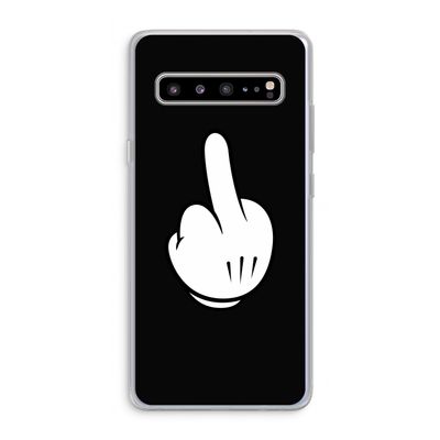 Middle finger black: Samsung Galaxy S10 5G Transparant Hoesje