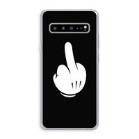 Middle finger black: Samsung Galaxy S10 5G Transparant Hoesje