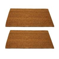 Benson Deurmat - 2x - kokos - 40 x 60 cm - slijtvaste kokosvezels - buiten - schoonloopmat
