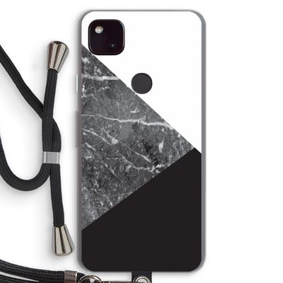Combinatie marmer: Pixel 4a 5G Transparant Hoesje met koord