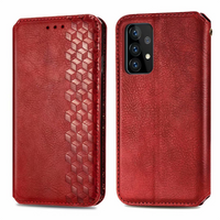 Samsung Galaxy A71 hoesje - Bookcase - Pasjeshouder - Portemonnee - Diamantpatroon - Kunstleer - Rood - thumbnail