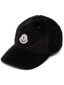 Moncler casquette en velours côtelé à patch logo - Noir