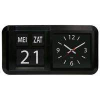 Fysic FK850 - Dementieklok / grote analoge wandklok met tijd, dag en datum, zwart