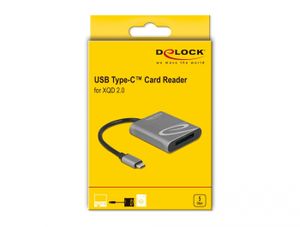 DeLOCK 91741 geheugenkaartlezer USB 3.2 Gen 1 (3.1 Gen 1) Type-C Zwart, Grijs