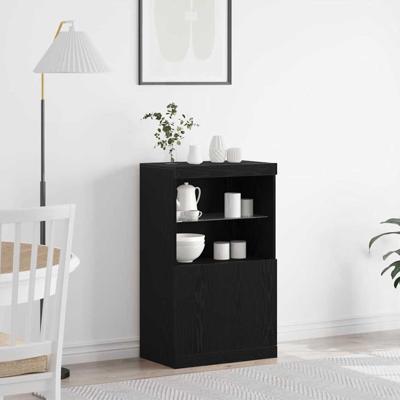 Dressoir Zwart 60 x 37 x 100 cm Bewerkt hout