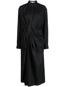 Stella McCartney robe-chemise en coton à fronces - Noir