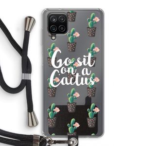 Cactus quote: Samsung Galaxy A12 Transparant Hoesje met koord
