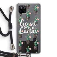 Cactus quote: Samsung Galaxy A12 Transparant Hoesje met koord