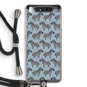 Zebra: Samsung Galaxy A80 Transparant Hoesje met koord