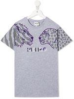 Kenzo Kids robe à logo brodé - Gris