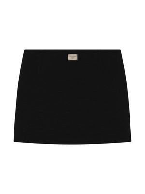 Dolce & Gabbana Kids minijupe à plaque logo - Noir
