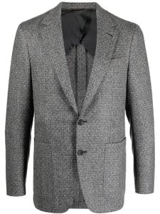 Canali blazer en laine mélangée à simple boutonnage - Gris