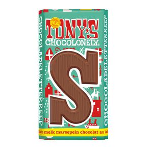 Tony's Chocolonely - Chocoladeletter reep Melk Marsepein S - 180g
