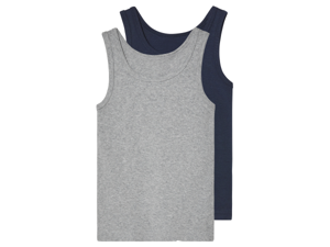 lupilu 2 kinder hemden (Grijs/donkerblauw, 98/104)