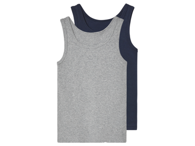 lupilu 2 kinder hemden (Grijs/donkerblauw, 110/116)