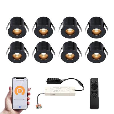 Set van 8 Olivia Smart LED Mini Inbouwspots - Veranda spots - 12V 3W 150lm - Dimbaar - Wifi & Bluetooth - 2700K - IP44 waterdicht - Zwart Set van 8 Olivia Smart LED Mini Inbouwspots - Veranda spots - 12V 3W 150lm - Dimbaar - Wifi & Bluetooth - 2700K - IP44 waterdicht - Zwart