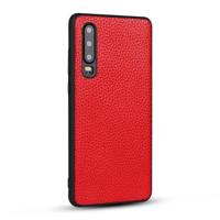 Voor Huawei P30 Litchi PU lederen anti-Falling TPU beschermhoes (rood)