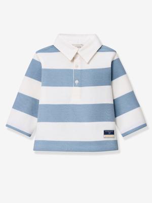 Polo met strepen en lange mouwen blauw, gestreept