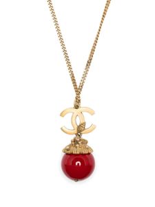 CHANEL Pre-Owned collier à pendentif boule (2005) - Or