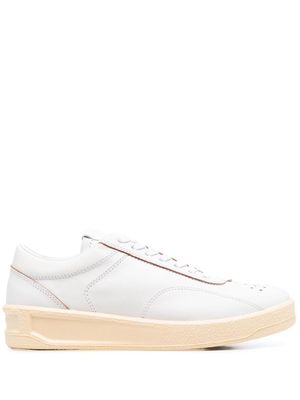 Jil Sander baskets en cuir à lacets - Blanc