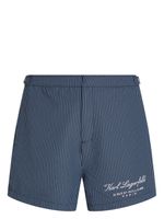 Karl Lagerfeld short de bain à rayures - Bleu - thumbnail