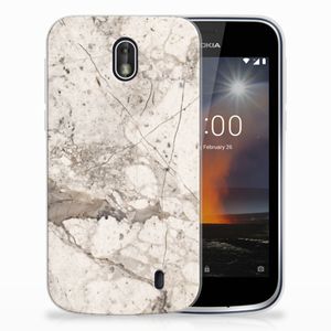 Nokia 1 TPU Siliconen Hoesje Marmer Beige