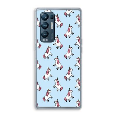 Eenhoorns overal: Oppo Find X3 Neo Transparant Hoesje
