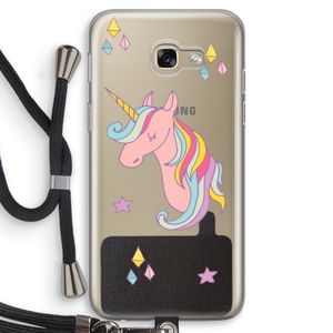 Roze eenhoorn: Samsung Galaxy A5 (2017) Transparant Hoesje met koord