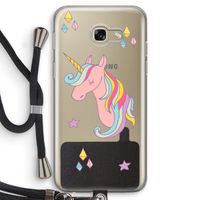Roze eenhoorn: Samsung Galaxy A5 (2017) Transparant Hoesje met koord