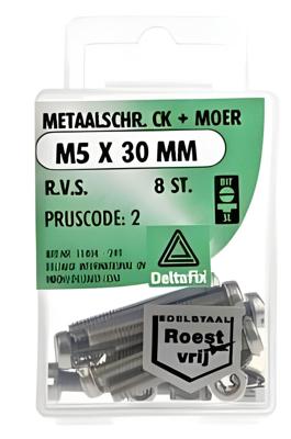 M.schroef moer ck m5x30mm 8st - Deltafix