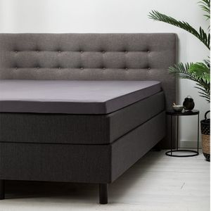 Dekbed Discounter 2-PACK: Topper Hoeslaken Katoen - Antraciet 180 x 200 cm