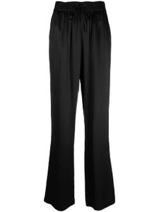 Loulou Studio pantalon en soie à taille haute - Noir