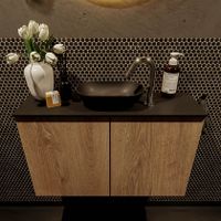 Mondiaz Fowy toiletmeubel 80cm washed oak met blad en waskom urban midden 1 kraangat