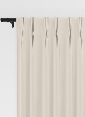 Lipalu gordijn - Beige met Driedubbele plooi