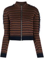 Durazzi Milano veste crop à motif en jacquard - Marron