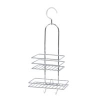 Douche ophang rekje - zilverkleurig - ophangbaar - 25 x 10 x 40 cm - metaal