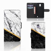 Nokia 2 | Bookcase | Marmer Wit Zwart - Origineel Cadeau Man