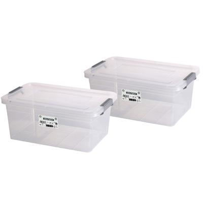 Urban Living Opberg box - 2x - 20 liter - 32 x 48 x 32cm - met deksel en clips - waterdicht