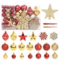 vidaXL 108-delige Kerstballenset goud en rood - thumbnail