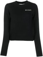 Palm Angels logo-embroidered ribbed-knit jumper - Noir