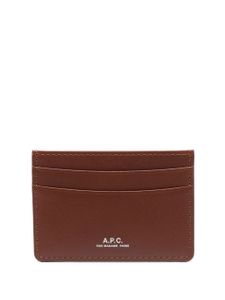 A.P.C. portefeuille André en cuir à logo imprimé - Marron