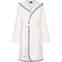 Cawö Cawo Dames Badjas Korte badjas met Capuchon 848 wit-breton 40/42